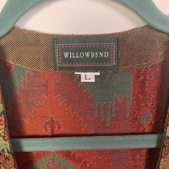 Vintage Willowbend Western Tapestry Button Up Vest, Size L - Picture 3 of 8